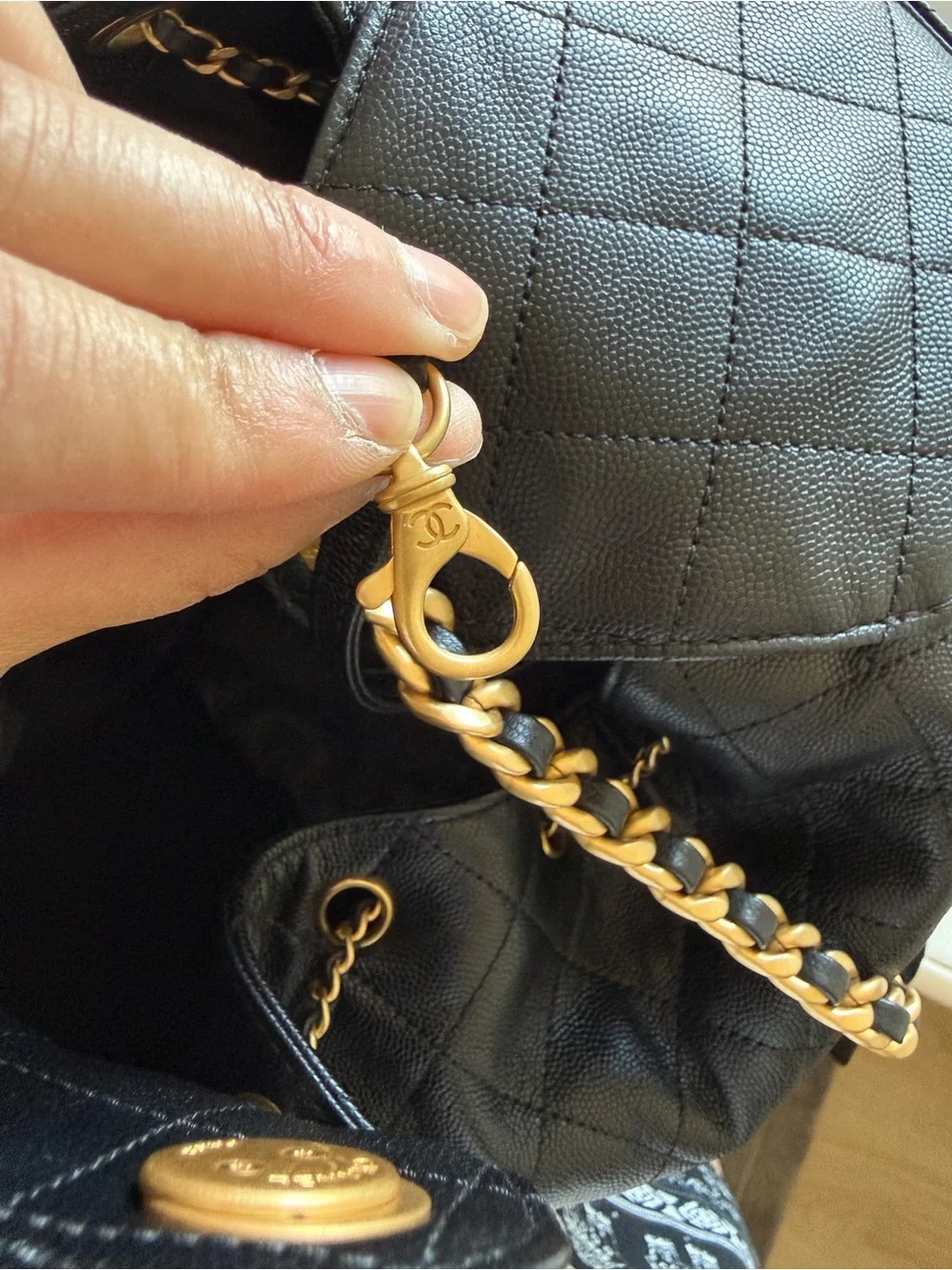 Chanel 25 Black, Medium, Antique Gold Hardware